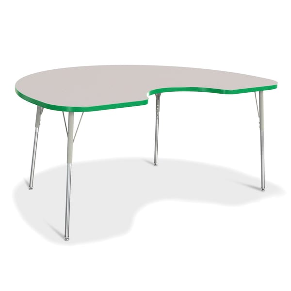 Jonti-Craft Berries Kidney Activity Table, 48 in. x 72 in., A-height, Freckled Gray/Green/Gray 6423JCA119 - main